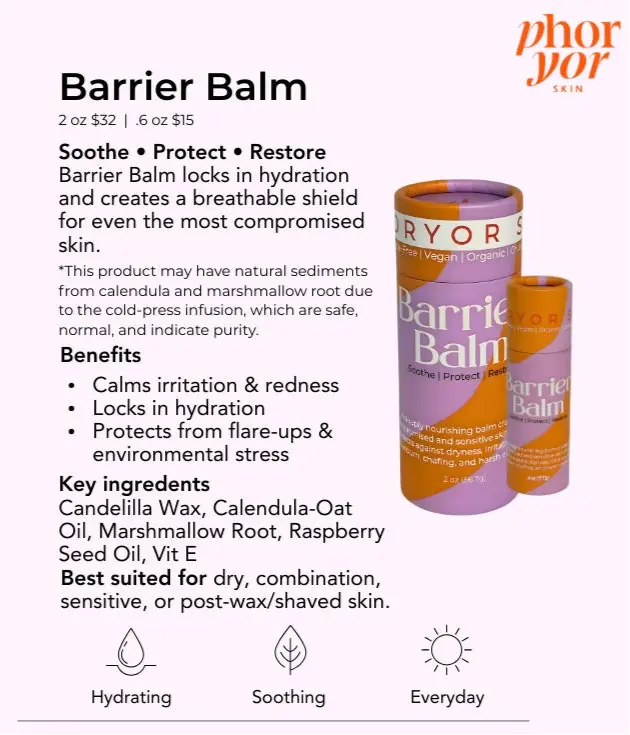 A barrier balm that actually protects, not suffocates. PHORYOR SKIN