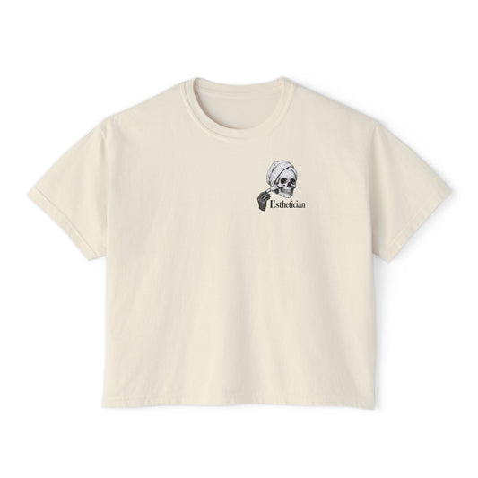Esthetician Skeleton Boxy Tee, Vintage Skincare Shirt