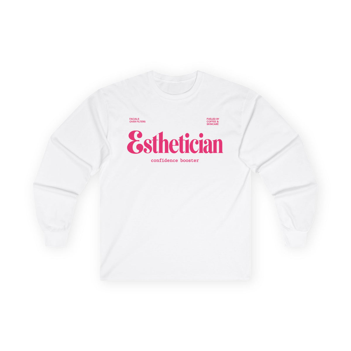 Esthetician Long Sleeve Shirt from Phoryor Skin, shown on model