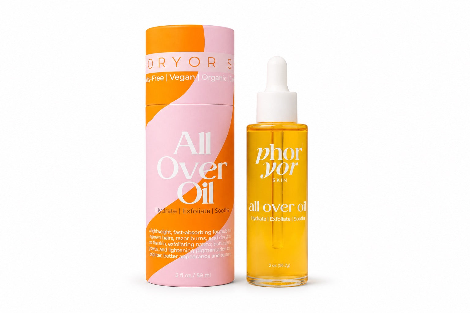 Phoryor Skin All Over Oil for ingrowns, strawberry legs, and dry skin
