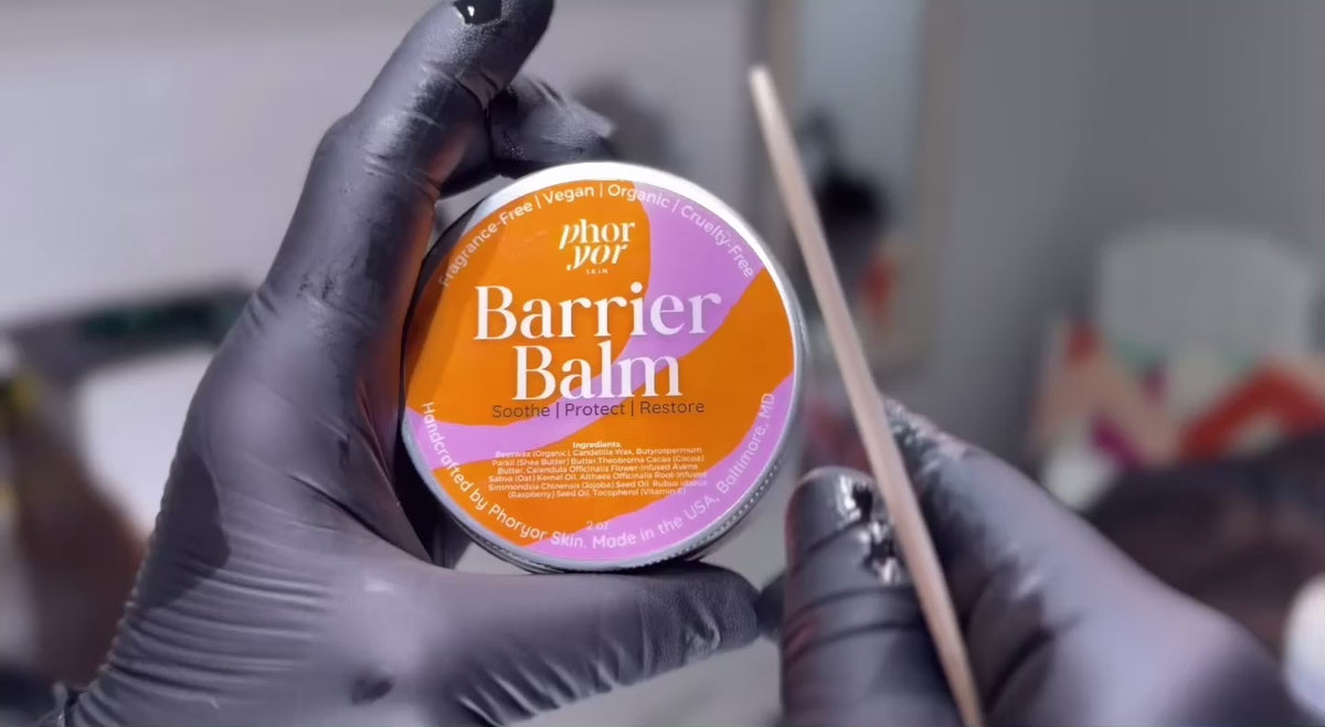 Phoryor Barrier Balm stick on body skin